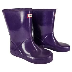 HUNTER ORIGINAL GIRLS KIDS FIRST RAIN BOOTS – VIOLET GLOSS, US SIZE 13